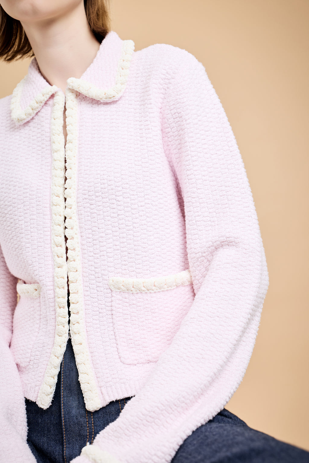 CAPRINO(カプリーノ) カーディガン レディース美品  - ピンク 長袖 CAPRINO(カプリーノ) カーディガン レディース美品 - ピンク 長袖の