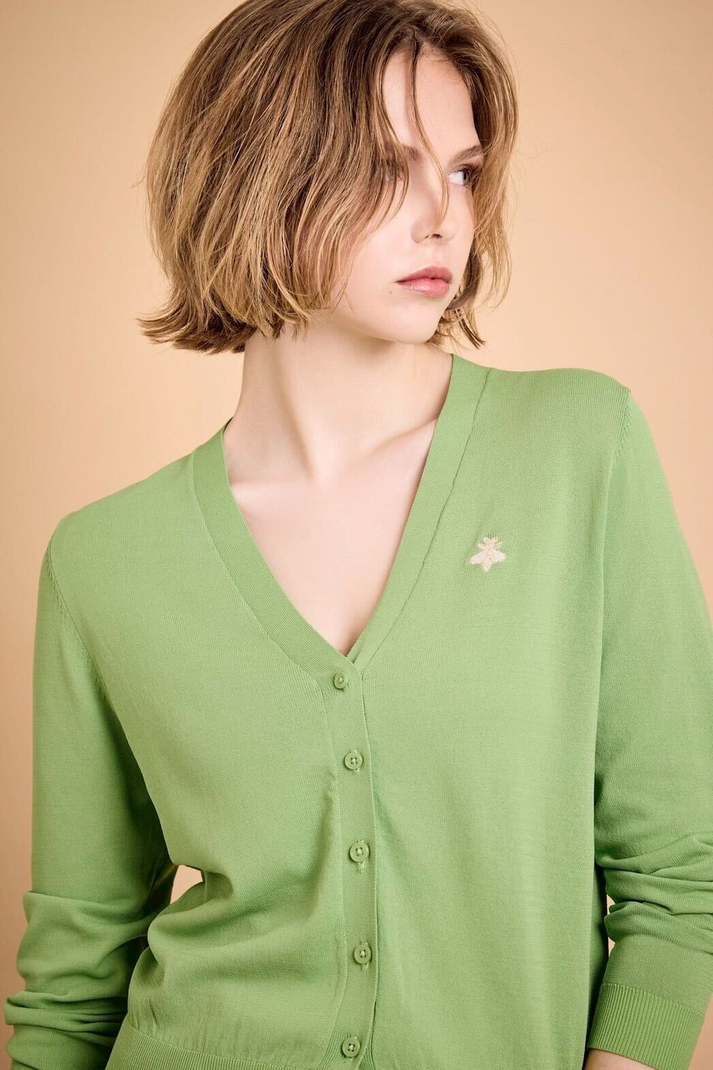 Caprino - カプリーノ | クルーネックカーディガン〔ブラック